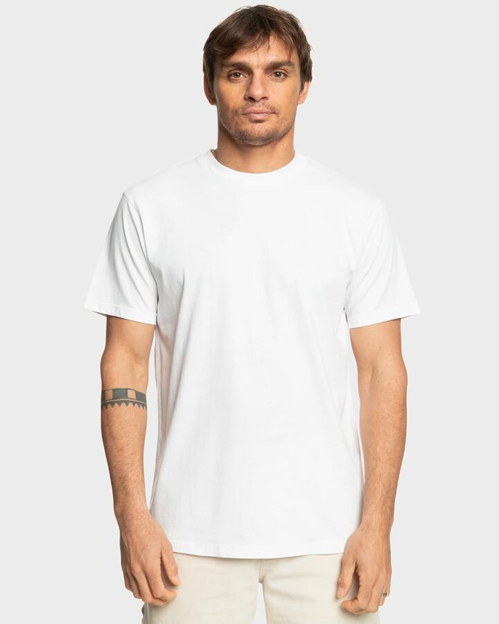 Image of T-Shirts. Product name - Quiksilver Mens Salt Water Crew T-Shirt White in White colour by brand - Quiksilver