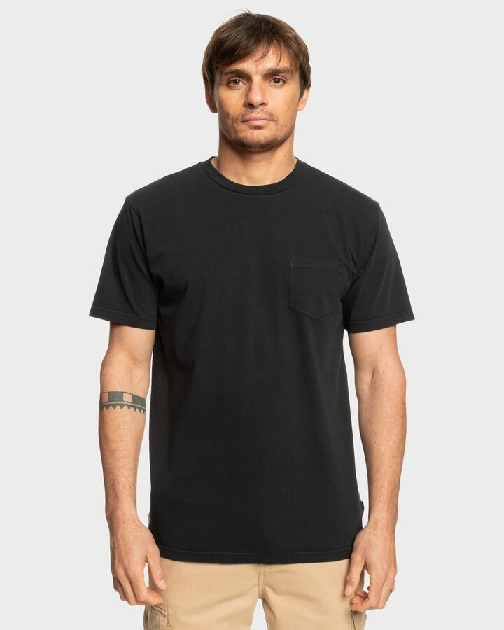 Image of T-Shirts. Product name - Quiksilver Mens Salt Water Pocket T-Shirt Black in Black colour by brand - Quiksilver