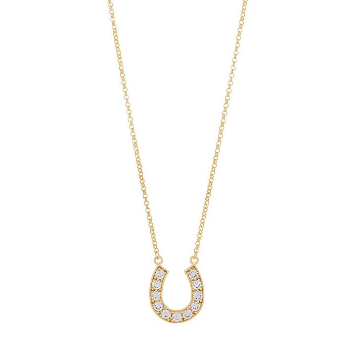 Image of Necklaces. Productname: 9kt Yellow Gold Silver Infused Horseshoe Necklace in Gold colour by brand - Bevilles