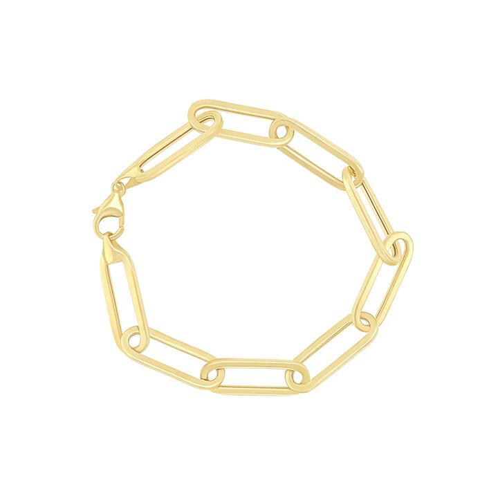 Image of Bracelets. Product name - 9kt Yellow Gold Bonded Oval Link Bracelet in colour by brand - Bevilles