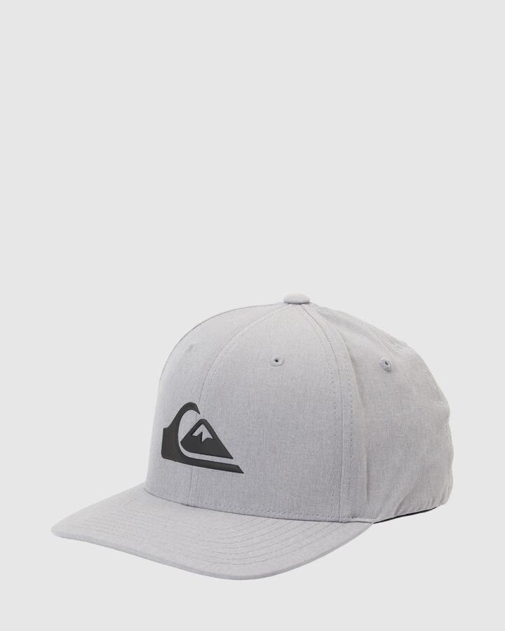Image of Hats. Product name - Quiksilver Mens Amped Up Flexifit Hat Sleet Heather in Sleet Heather colour by brand - Quiksilver