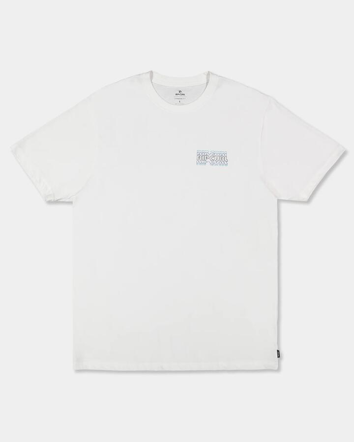 Image of T-Shirts. Product name - Rip Curl Mens Surf Revival Repeater T-Shirt Optical White in Optical White colour by brand - Rip Curl