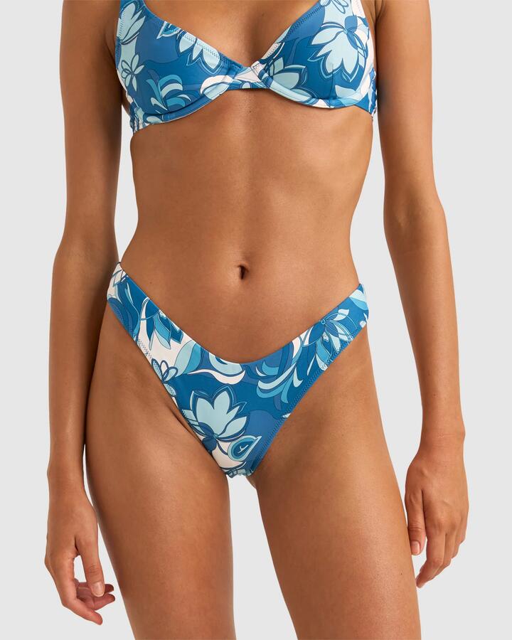 Image of Swimwear. Productname: Rhythm - Womens Ventura Hi Cut Bikini Bottoms - Blue - in Blue colour by brand - Rhythm