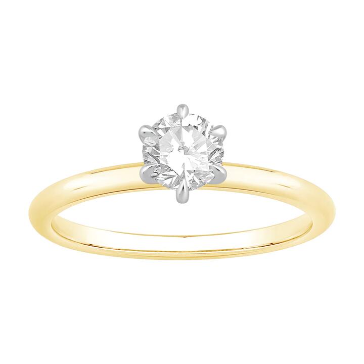 Image of Rings. Product name - 0.50ct Laboratory-Grown Diamond Solitaire Ring in 18kt Yellow and White Gold in colour by brand - Bevilles