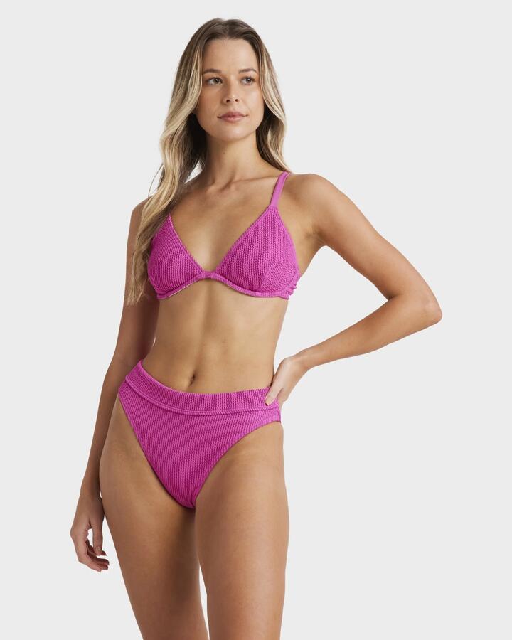Image of Swimwear. Product name - Billabong Womens Summer High Bikini Top Fiesta Pink in Fiesta Pink colour by brand - Billabong