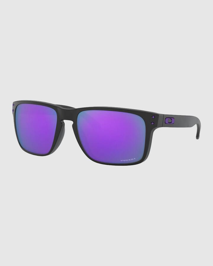 Image of Sunglasses. Productname: Oakley - Holbrook Xl Matte Black Prizm Square Sunglasses - Matte Black/Violet - in Matte Black/Violet colour by brand - Oakley