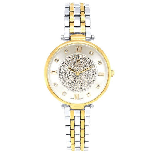 Image of Watches. Productname: Roberto Carati Charli Crystal Two Tone Silver and Gold Women's Watch M9086-V2 in Watch colour by brand - Roberto Carati