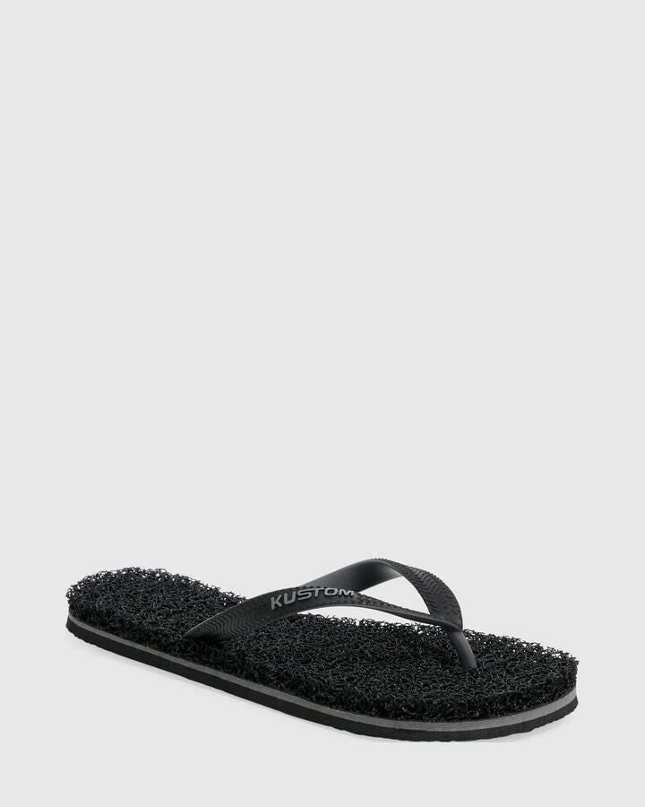 Image of Sandals. Product name - Kustom Mens Noodle Thongs Stealth in Stealth colour by brand - Kustom