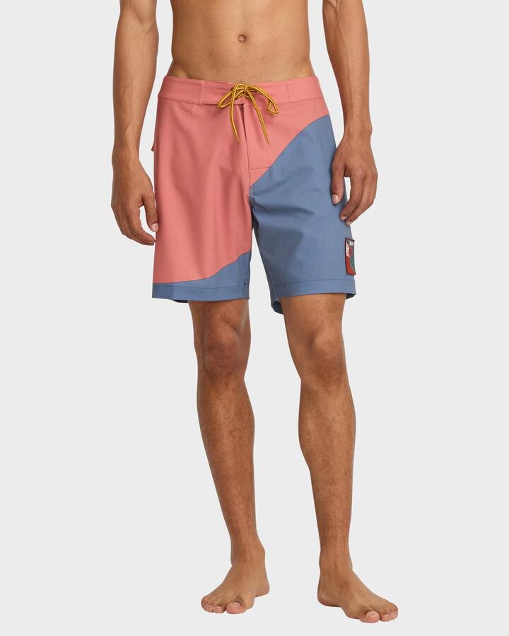 Image of Swimwear. Productname: RVCA Mens La Wave Split 17" Boardshorts Multi - in Multi colour by brand - RVCA