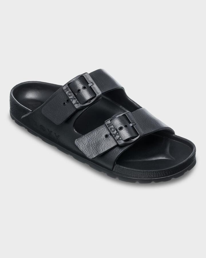 Image of Slippers. Product name - Roxy Womens Kattie Slides Black in Black colour by brand - Roxy