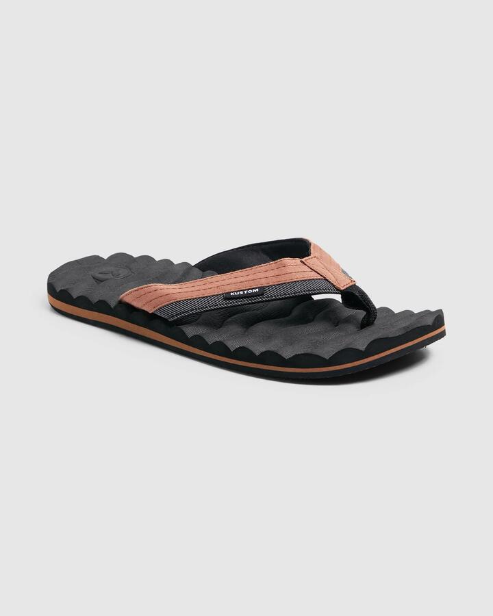 Image of Sandals. Product name - Kustom Mens Hummer Iii Thongs Slate/Tan in Slate/Tan colour by brand - Kustom