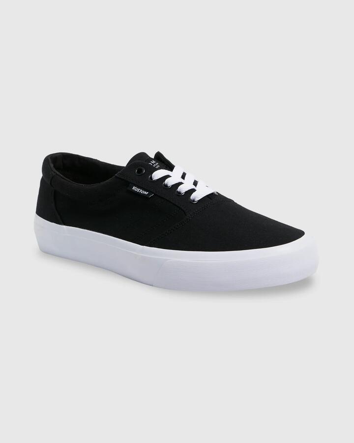 Image of Sneakers. Product name - Kustom Mens Central Wide Sneakers Black White in Black White colour by brand - Kustom