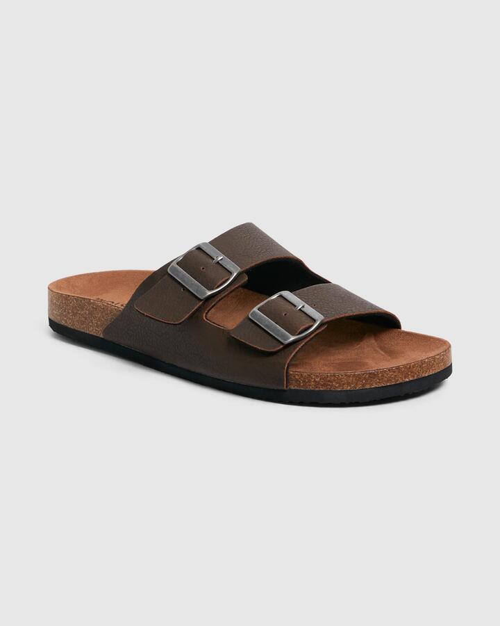 Image of Slippers. Product name - Kustom Womens Duo Slides Choc in Choc colour by brand - Kustom