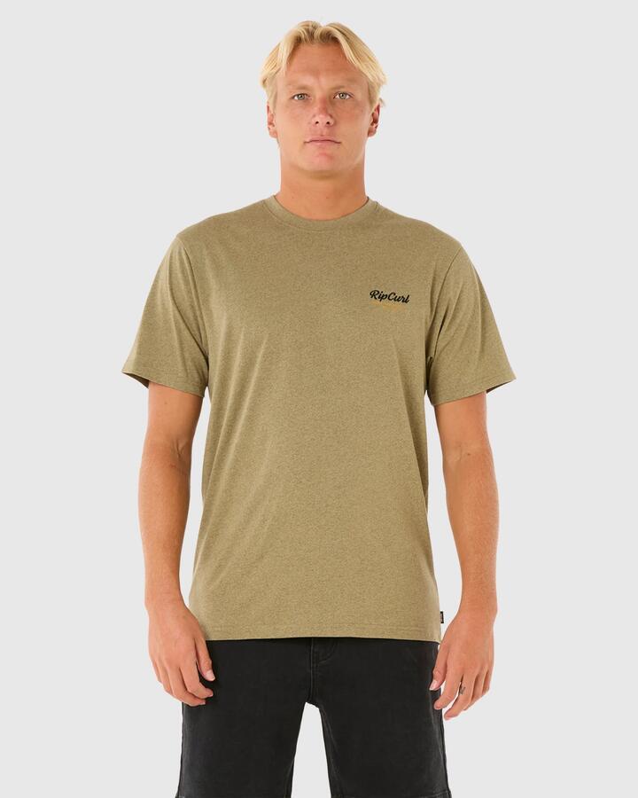 Image of T-Shirts. Product name - Rip Curl Mens Easy Embroid T-Shirt Washed Moss in Washed Moss colour by brand - Rip Curl