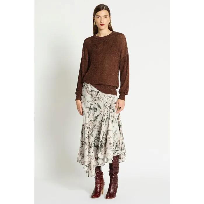 Image of a model wearing Skirts. Productname: Ezra Skirt in PRINT colour by brand - sass and bide