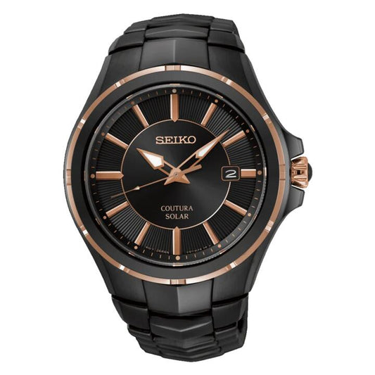 Image of Watches. Productname: Seiko Men's Stainless Steel Black Watch SNE516P in Watch colour by brand - Seiko