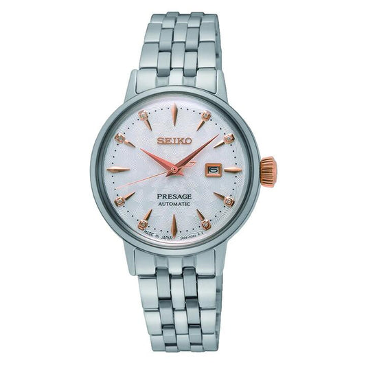 Image of Watches. Productname: Seiko Ladies Stainless Steel White Watch SRE009J in Watch colour by brand - Seiko