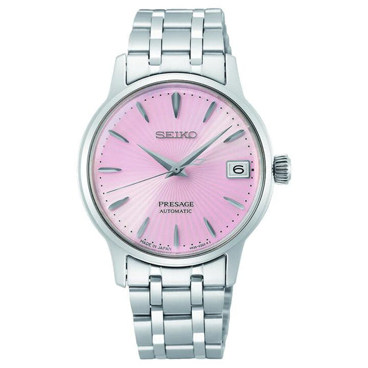 Image of Watches. Productname: Seiko Ladies Stainless Steel Pink Watch SRP839J in Watch colour by brand - Seiko