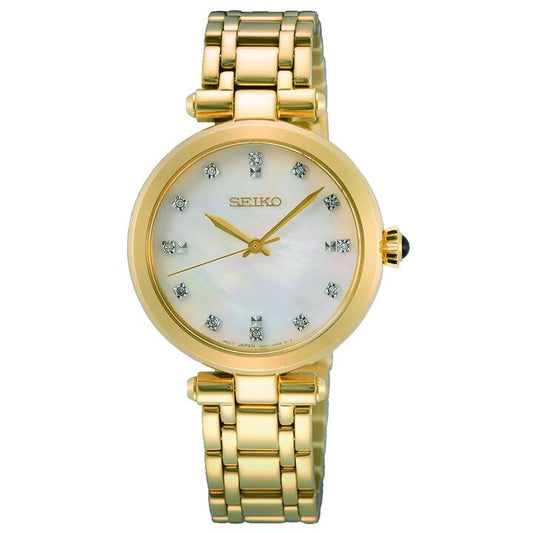 Image of Watches. Productname: Seiko Ladies Stainless Steel Mother of Pearl Watch SRZ536P in Watch colour by brand - Seiko
