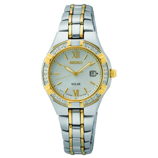 Image of Watches. Productname: Seiko Ladies Stainless Steel Mother of Pearl Watch SUT426P in Watch colour by brand - Seiko