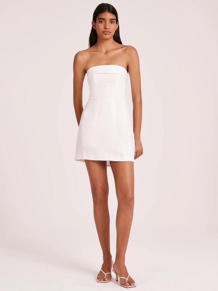 Image of Dresses. Productname: Nude Lucy Lyra Linen Dress in White colour by brand - Nude Lucy