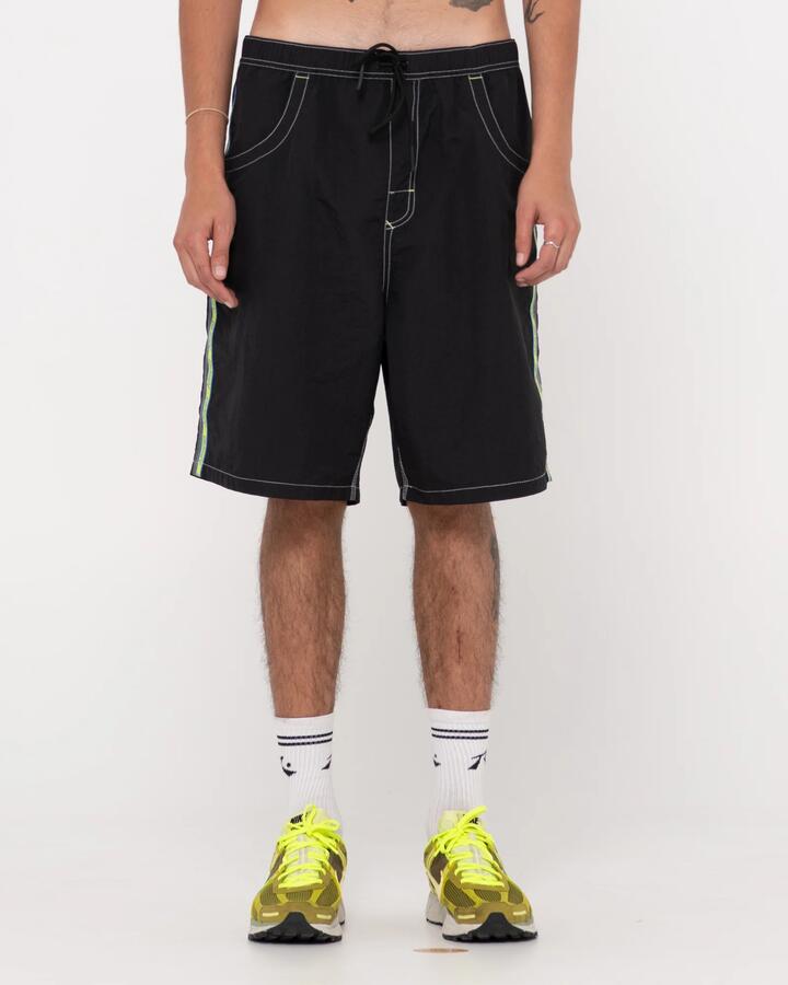 Image of Swimwear. Product name - Rusty Mens Flip Daddy 22" Boardshorts Black in Black colour by brand - Rusty