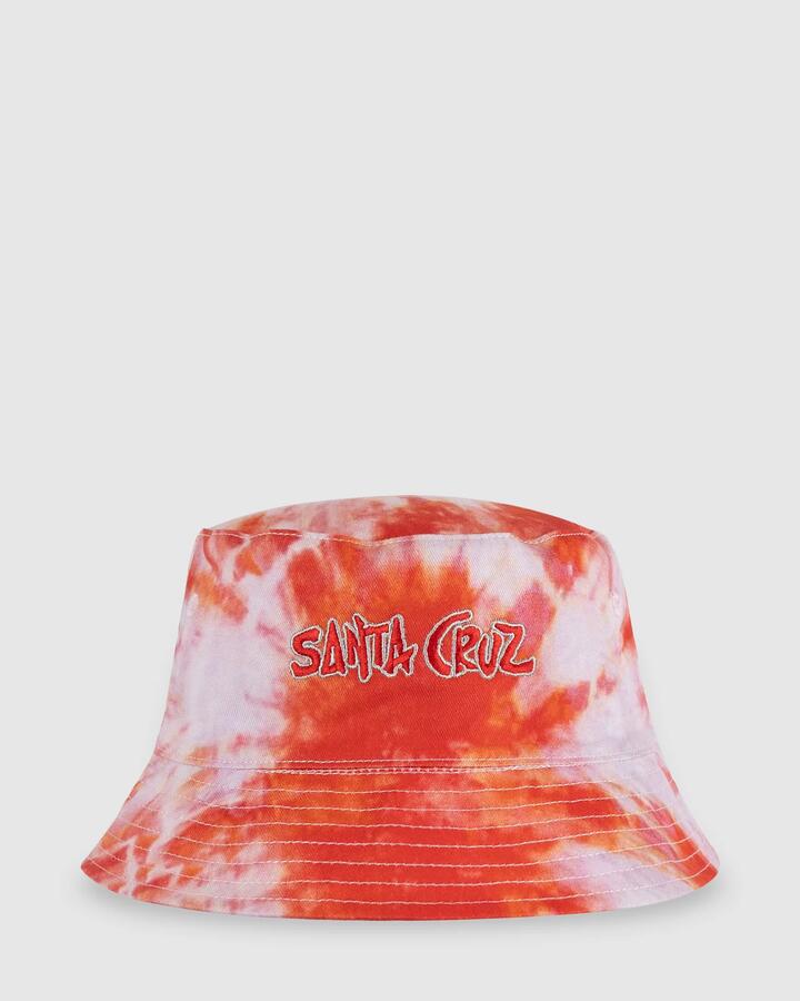 Image of Hats. Product name - Santa Cruz Girls 8-16 Santacruz Tropic Bucket Hat Rose Tie Dye in Rose Tie Dye colour by brand - Santa Cruz