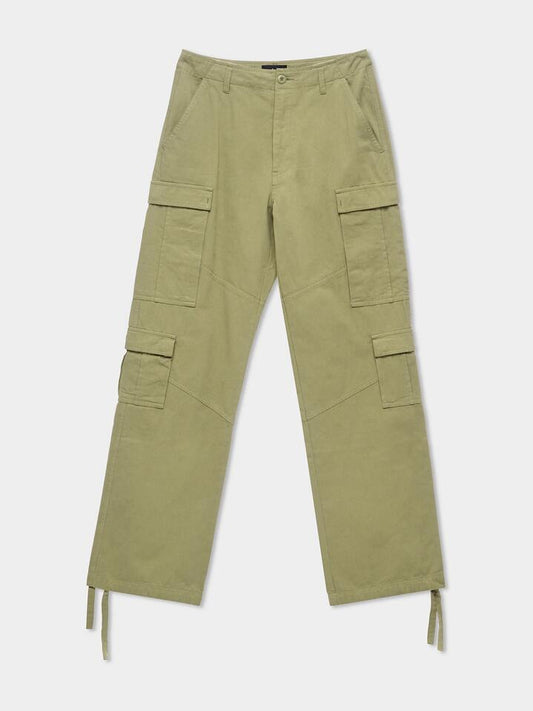 Image of a model wearing Pants. Productname: Stussy Surplus Cargo Pants in Artichoke colour by brand - Stussy