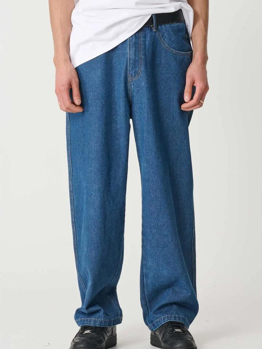 Image of a model wearing Denim. Productname: Xlarge Bull 91 Jeans in Blue colour by brand - Xlarge