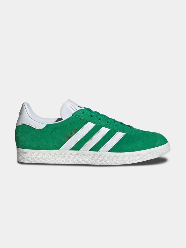 Image of Shoes. Productname: Adidas Unisex Gazelle in Green/Cloud White/Core White colour by brand - Adidas
