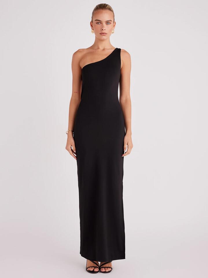 Image of a model wearing Dress. Productname: SNDYS Juniper Maxi Dress in Black colour by brand - SNDYS