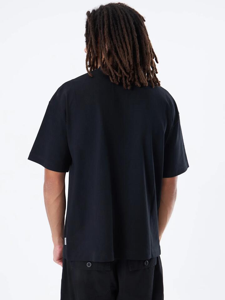 Image of a model wearing Tops. Productname: Article One Neo Logo Tee in Black colour by brand - Article One