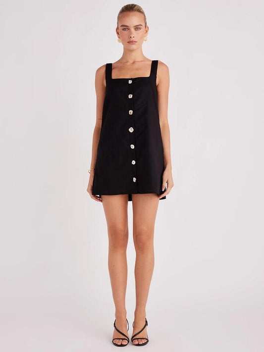 Image of a model wearing Dress. Productname: SNDYS Shelley Dress in Black colour by brand - SNDYS