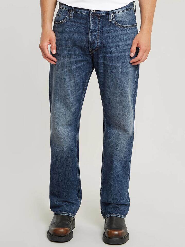 Image of a model wearing Denim. Productname: G-Star Dakota Regular Straight Jeans in Worn In Waterspouts colour by brand - G-Star