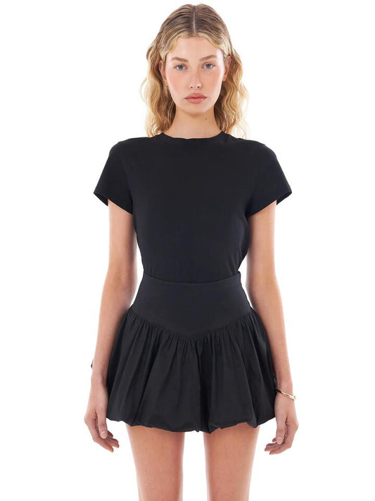 Image of a model wearing Tops. Productname: Felle Essential T-Shirt in Black colour by brand - Felle