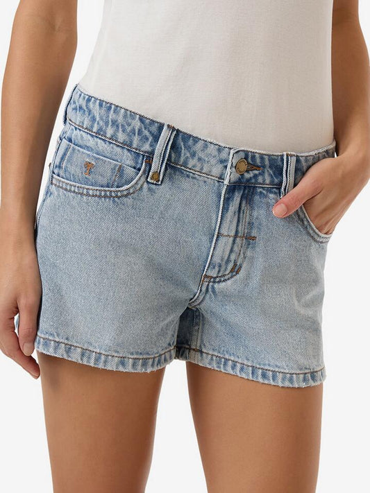 Image of a model wearing Shorts. Productname: Thrills Daria Short in Tainted Blue colour by brand - Thrills