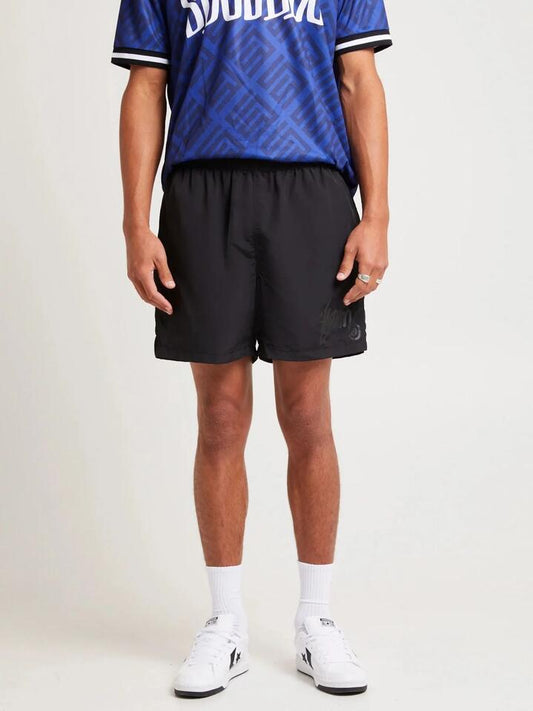 Image of a model wearing Shorts. Productname: S-Double Nylon King Coast Boxer in Black colour by brand - S-Double