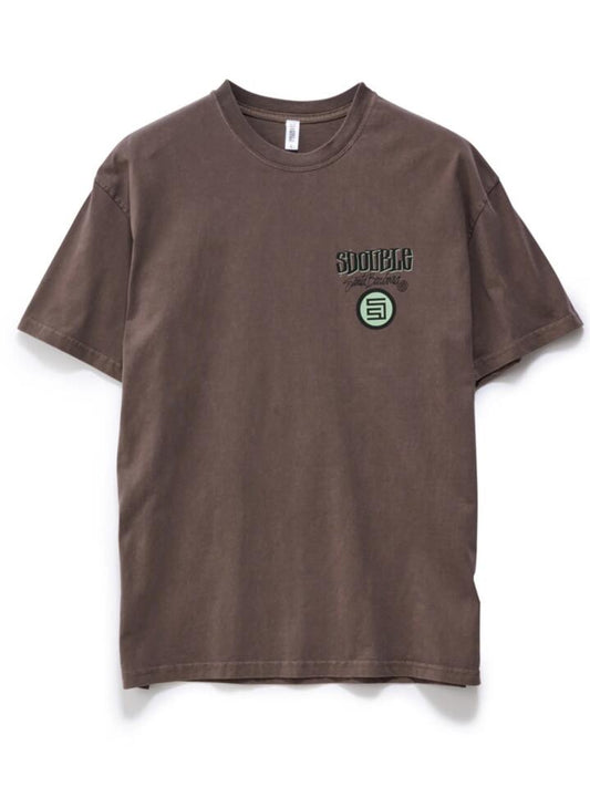 Image of a model wearing Tops. Productname: S-Double Combo Platter Tee in WASHED CHOCOLATE colour by brand - S-Double