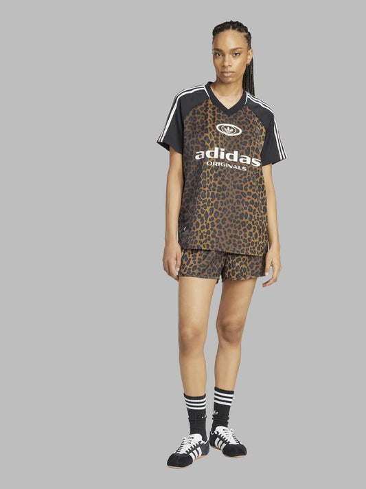 Image of a model wearing Tops. Productname: Adidas STN Football Jersey in Multicolour/Bronze Strata colour by brand - Adidas