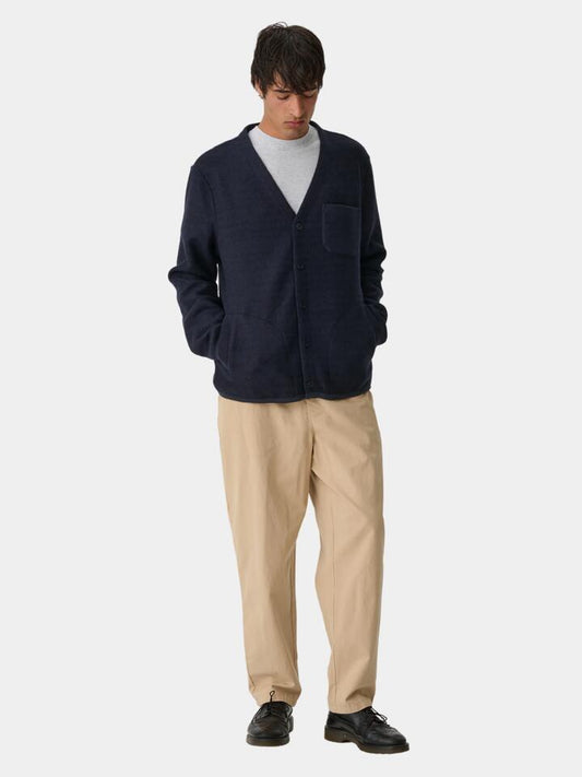 Image of a model wearing Outerwear. Productname: S-Double Cardigan Coat in Navy colour by brand - S-Double