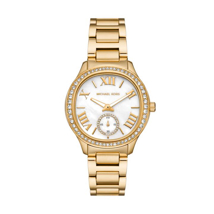 Image of Watches. Productname: Michael Kors Sage Three-Hand Gold-Tone Stainless Steel Watch MK4805 in Watch colour by brand - Michael Kors