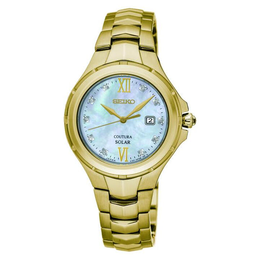 Image of Watches. Productname: Seiko Ladies Stainless Steel Mother of Pearl Watch SUT310P in Watch colour by brand - Seiko