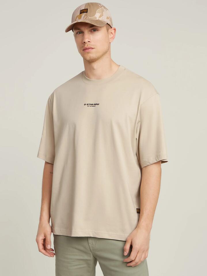 Image of a model wearing Tops. Productname: G-Star Center Boxy Tee in Dk Brick colour by brand - G-Star