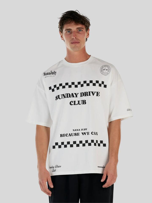 Image of a model wearing Tops. Productname: Nana Judy Harvey Tee in White colour by brand - Nana Judy