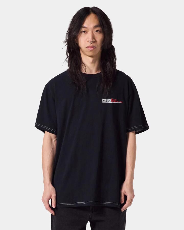 Image of T-Shirts. Product name - Former Mens Discipline Oversized T-Shirt Black in Black colour by brand - Former