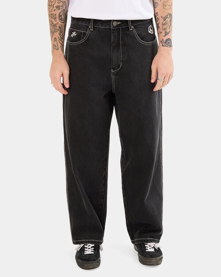 Image of Jeans. Productname: Worship - Mens Chico Big Dawg Denim Jeans - Phantom Black - in Phantom Black colour by brand - Worship