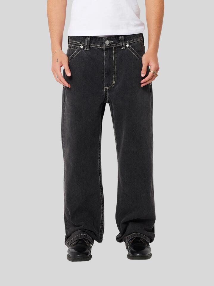 Image of Jeans. Productname: Abrand A5 Big Stitch Frank in Washed Black colour by brand - Abrand
