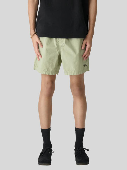 Image of a model wearing Shorts. Productname: S-Double Poplin Coast Boxer in Swamp colour by brand - S-Double