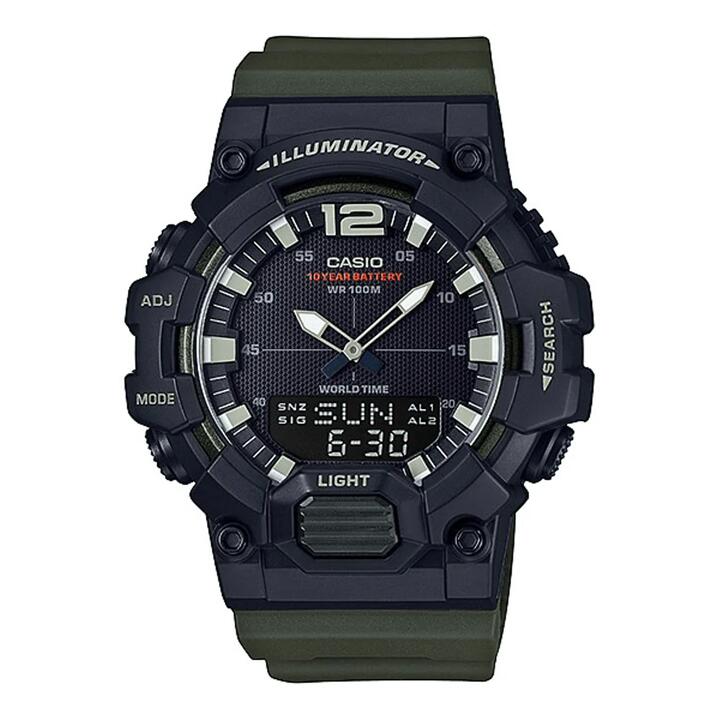 Image of Watches. Productname: Casio Vintage Digital Black and Green Watch HDC700-3A in Watch colour by brand - Casio