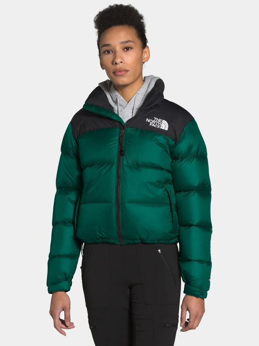 Image of a model wearing Outerwear. Productname: The North Face 1996 Retro Nuptse Jacket in Evergreen colour by brand - The North Face